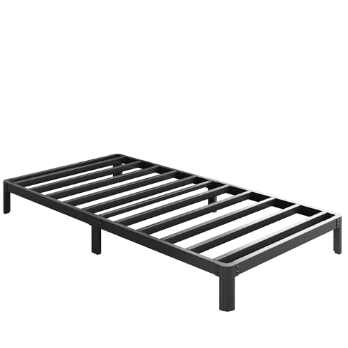 Yicensen 8 Inch Twin Bed Frames No Box Spring Needed, Heavy Duty Metal Twin Size Platform Bed Frame with Rounded Corner Legs, Easy Assembly, Noise Free, Black - size: Twin, style: 8 Inch