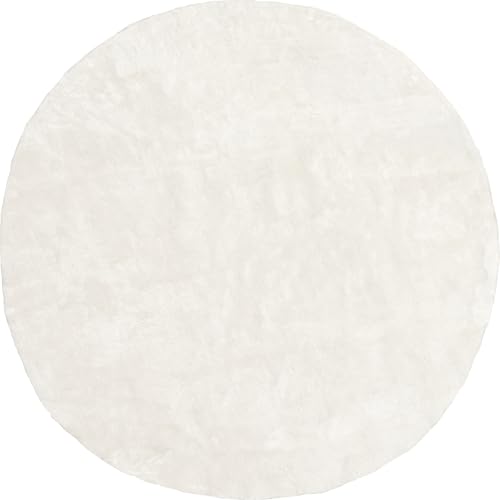 nuLOOM Loni Off White Solid Washable Area Rug, 4' Round - color: Off White, size: 4' (Round)