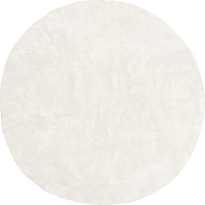 nuLOOM Loni Off White Solid Washable Area Rug, 6' Round - color: Off White, size: 6' (Round)