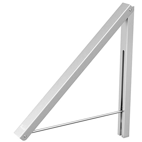 Wall Mounted Drying Rack Clothes Hanger Folding Wall Coat Racks Aluminum Home Storage Organiser Space Savers - color: Silver 1