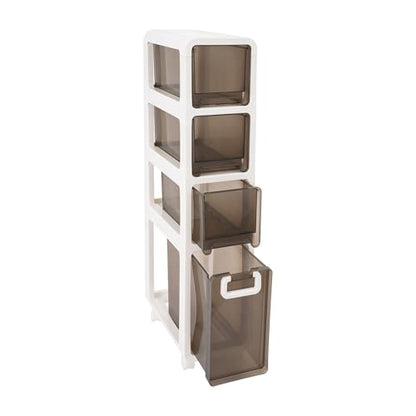 4-Tier Slim Bathroom Storage Cabinet,Narrow Floor Cabinets with Drawers and Wheels,Rolling Narrow Organizer for Small Spaces,Kitchen,Laundry,9”W - size: 4-Tier-9”W