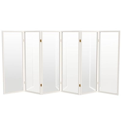 4 ft. Short Clear Plastic Partition White 6 Panel - color: White, size: 6 Panel