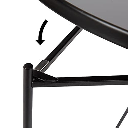 Kate and Laurel Ulani Modern Nesting Coffee Table, Set of 2, Black, Sophisticated Coffee Table Set for Storage and Display - color: Black