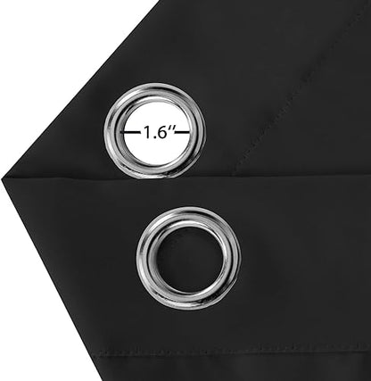 Turquoize Blackout Curtain Panels 63 inch Length Black Out Curtains Thermal Insulated Solid Grommet Window Treatments for Bedroom/Kids Room, 2 Panels, 42 Inch Wide by 63 Inch Long, Black - color: Black, size: 42"W x 63"L (Pack of 2)