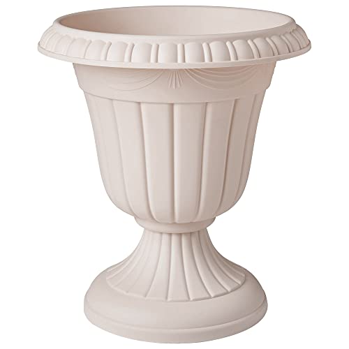 Arcadia Garden Products PL00TP Classic Traditional Plastic Urn Planter, 16" x 18", Taupe - color: Taupe, size: 16" x 18"