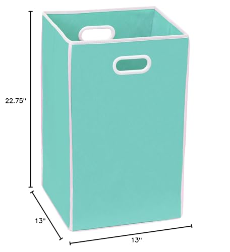 Simple Houseware Foldable Closet Laundry Hamper Basket, Turquoise - color: Turquoise