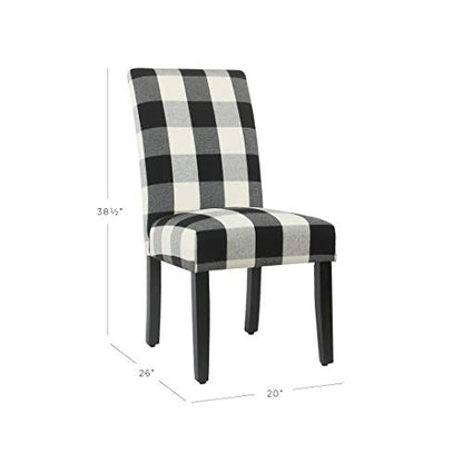 HomePop Parsons Dining Chair - Black Plaid (Set of 2) - color: Black Plaid(set of 2), style: Pack of 2