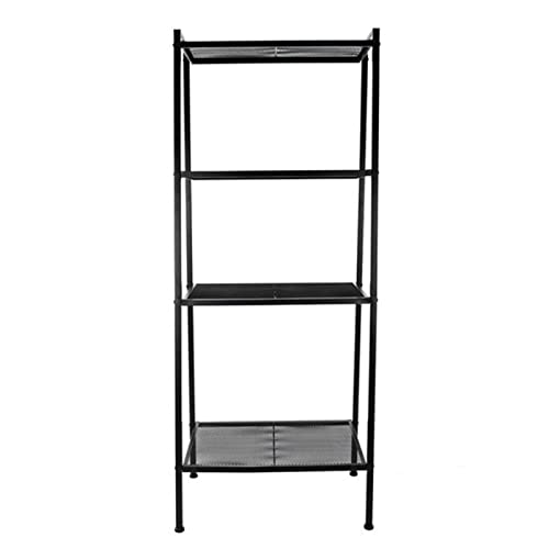 5-Shelf Modern Bookcase, Freestanding Ladder Bookshelf with Industrial Metal Frame for Living Room Bedroom Home Office (Black-4 Tier) - color: Black-4 Tier