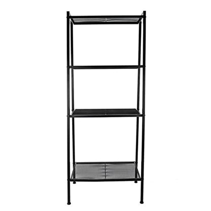 5-Shelf Modern Bookcase, Freestanding Ladder Bookshelf with Industrial Metal Frame for Living Room Bedroom Home Office (Black-4 Tier) - color: Black-4 Tier