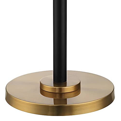 Meridian Light Blaster 72" Tall Black 4-Light Torchiere Floor Lamp | Modern Style LED Antique Brass Metal White Glass Shade for Living Room Reading House Bedroom Home Office - color: Black
