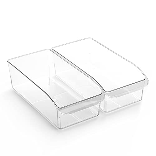 BINO | Plastic Storage Bins, Small | THE CURVE COLLECTION | Multi-Use Organizer Bins | Storage Containers Kitchen, Pantry and Home Organization | Fridge Organizers | Pantry Organization - size: Small