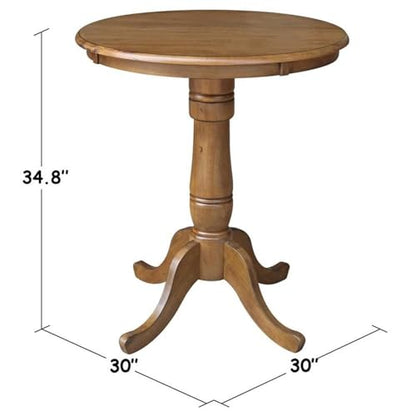 Whitewood Industries International Concepts Round Top Pedestal Table, Pecan - color: Pecan