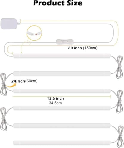 Cefrank 6-Pack Linkable Under Cabinet Lighting, 12" LED Shelf Light Bars | 1200LM Cool White • Plug-in • CRI90+ • Frosted Lens • Pantry • Bookshelf • Workbench - color: White