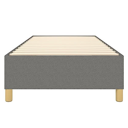 Twin XL Bed Frame with Box Spring, Upholstered Fabric Platform Base, Sturdy Plywood Slats, Dark Gray, Modern Bedroom Furniture for Dorms and Guest Rooms - size: Twin XL