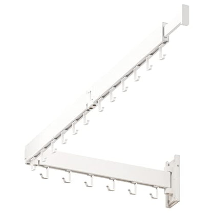 Clothes Drying Rack,Laundry Drying rack,Wall Mounted Clothes Rack,Clothes Hanging Rack,Laundry Rack Wall Mount,Folding Retractable Collapsible Drying Rack Clothing (Three-Poles,J Hooks,White) - size: White/J-Shape Hooks