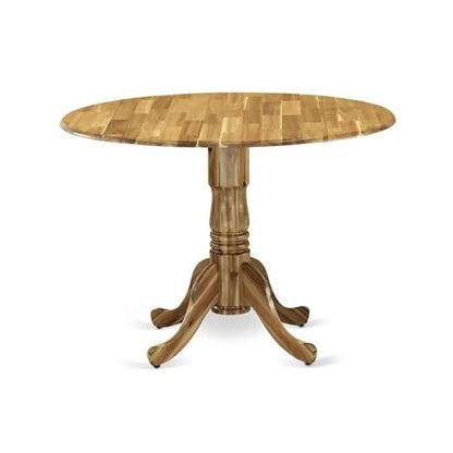 East West Furniture DLT-ANA-TP Dublin Modern Dining Table - a Round Kitchen Table Top with Dropleaf & Pedestal Base, 42x42 Inch, Natural - color: Dlt-ana-tp