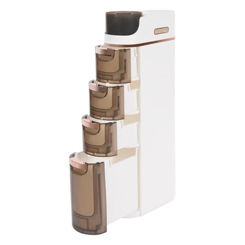 4 Tiers Slim Bathroom Storage Cabinet, Narrow Plastic Rolling Cart Organizer with Drawers, Mobile Storage Organizer with Tissue Box and Removable Dividers for Small Spaces, Bathroom, Bedroom, Kitchen