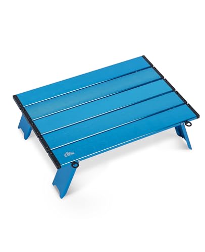 Ultralight Compact Mini Beach Picnic Folding Alu. Table with Carry Bag, Two Size (Blue - S) | with Carry Bag, for Camping Backpacking Hiking Beach Picnic - color: Blue, size: Small