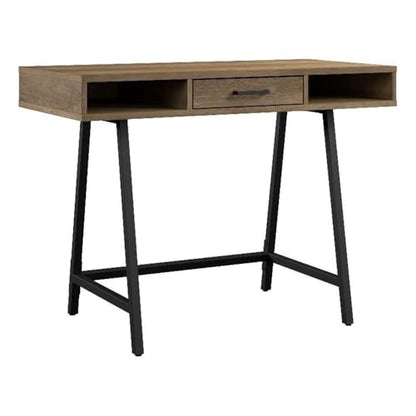 Bush Home Steele 40W Writing Desk in Reclaimed Pine | Compact Computer Table with Storage for Home Office, Study Room, or Entryway - size: 40W