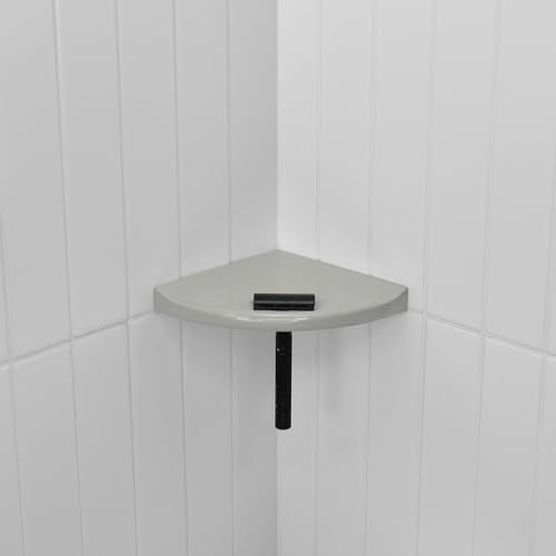 5" Corner Shower Footrest, Retrofit Shaving Shelf for Inside Shower, Bathroom Storage Corner Caddy Organizer, Metro Flatback, Cool Gray Polished - color: Cool Gray Polished