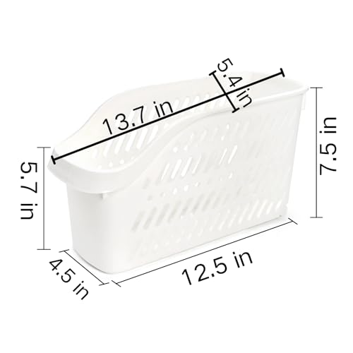 Coloch 4 Pack Plastic Under Sink Organizer with Wheels, Roll Out Bottle Organization Bins Narrow Kitchen Cabinet Organizers Multifunctional Plastic Organizer Basket for Under Sink, Kitchen, Bathroom