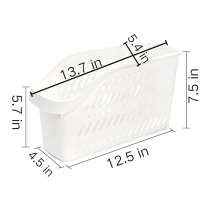 Coloch 4 Pack Plastic Under Sink Organizer with Wheels, Roll Out Bottle Organization Bins Narrow Kitchen Cabinet Organizers Multifunctional Plastic Organizer Basket for Under Sink, Kitchen, Bathroom