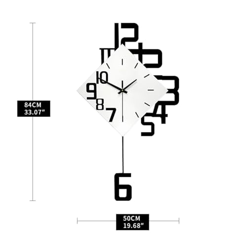 FLEBLE Modern Large Wall Clocks for Living Room Decor Big Silent Pendulum Wall Clock Battery Operated for Office Kitchen Bedroom Home Decoration Wooden 30 Inch Giant White Wall Watch Clock Non-Ticking | Analog Battery Operated Big Wall Watch Clock Non Tic
