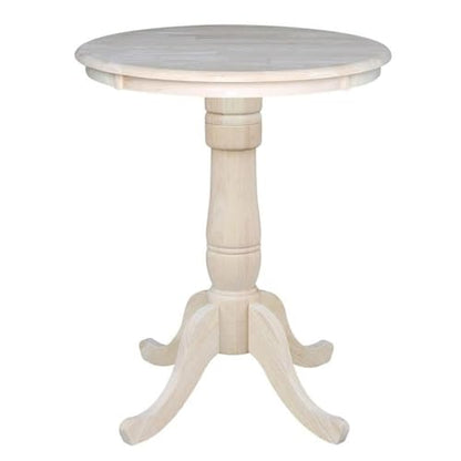 International Concepts 30" Round Top Natural Wood Counter Table - color: Unfinished