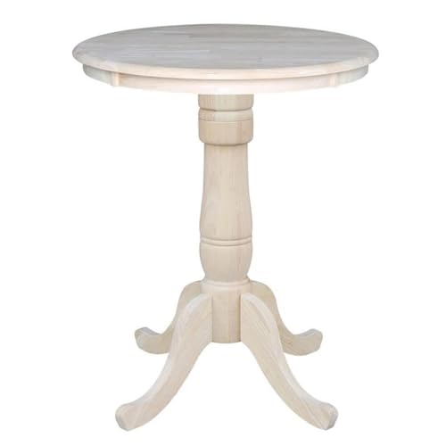 International Concepts 30" Round Top Natural Wood Counter Table - color: Unfinished