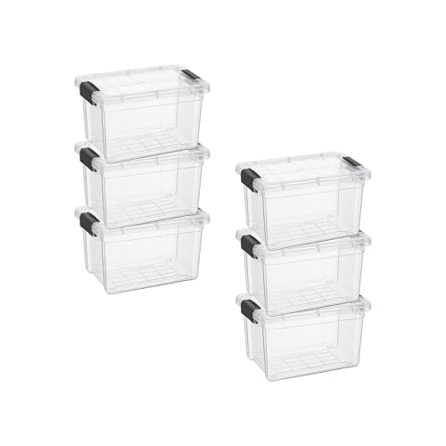 Superio Mini Storage Container Plastic Crayon Box Art Supplies and Sewing Case Stackable Clear Small Organizer for Beads, Stationery, Chalk, and Food, 1.4 Quart, 6 Pack - size: 1.4 Quarts, style: 6 Pack