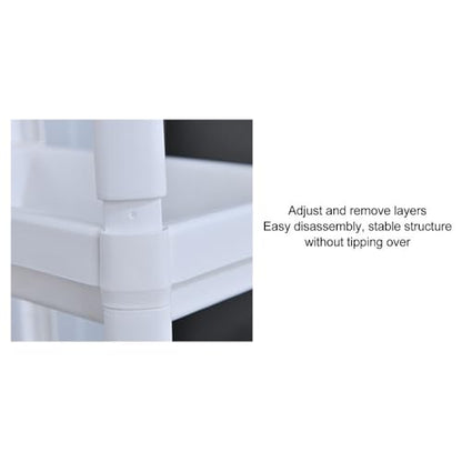 Bathroom Tower Shelf, White Plastic Freestanding Storage Rack, Narrow Standing Shelf Unit for Bathroom Kitchen Bedroom(2 Layers) - size: 2 Layers