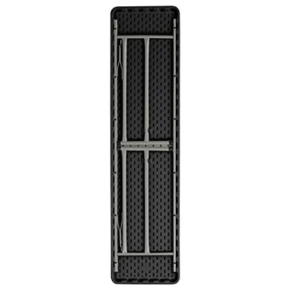 EMMA + OLIVER 6-Foot Black Plastic Folding Table | Lightweight, Easy Storage, Event and Banquet Table - color: Black