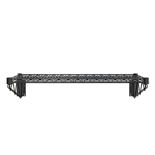 18" x 36" Black Epoxy Wire Wall Mount Shelf - color: Black, size: 18" x 36"