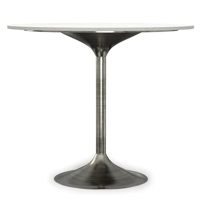 SIMPLIHOME Whitley 72" Wide Solid Mango Wood Dining Table in Black - color: White Marble/Antique Silver