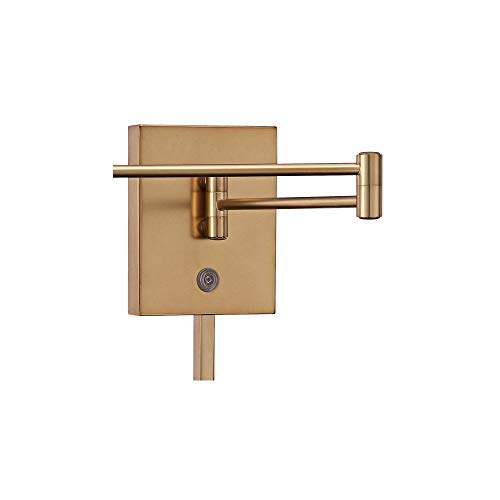 GEORGE KOVACS P4308-248 George's Reading Room LED Swing Arm Wall Lamp, 1-Light, 8 Total Watts, 6.25-in H x 13.75-in W, Honey Gold - color: Honey Gold