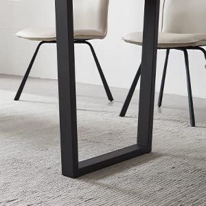 Mid-Century Extendable Dining Table Set, 51"-67", 6 Upholstered Chairs - color: Table With 6 Gray Chairs, size: 51"-67"