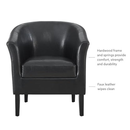 Linon Home Dcor Linon Home Decor Simon Club Chair, 33" x 28.25" x 25.5", Black