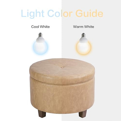 HomePop 24" Large Leatherette Storage Ottoman - Sand Faux Leather - color: Sand Faux Leather