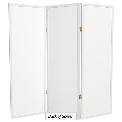 4 ft. Short Window Pane Shoji Screen - White - 3 Panels - color: White, size: 3 Panels