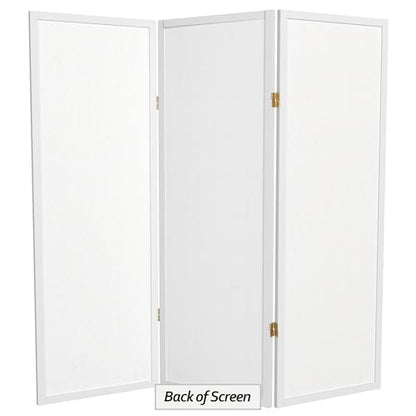 4 ft. Short Window Pane Shoji Screen - White - 3 Panels - color: White, size: 3 Panels