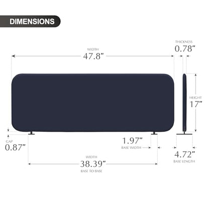 DECOLAB Desk Divider, Portable Table Privacy Panel 48"x18", Cobalt | Freestanding Desk Shield. For Office, Student, Classroom, Work from Home. No Drill. - color: Cobalt