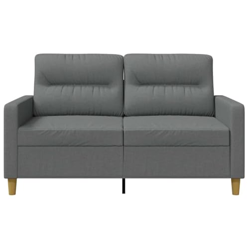 2-Seater Sofa, Modern LoveseatCouch for Small Spaces, Compact Dark Grey Polyester Fabric Settee with Pillows for Living Room, Apartment and Office, 54.3 Inch Wide - size: 2-Seater