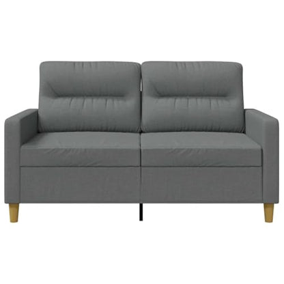 2-Seater Sofa, Modern LoveseatCouch for Small Spaces, Compact Dark Grey Polyester Fabric Settee with Pillows for Living Room, Apartment and Office, 54.3 Inch Wide - size: 2-Seater