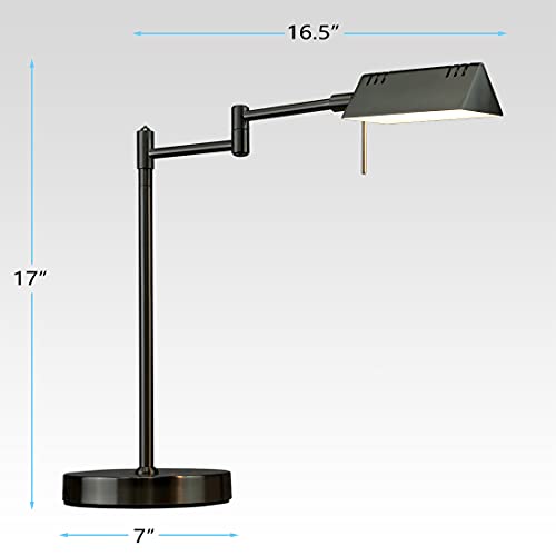 O'Bright LED Pharmacy Table Lamp, Full Range Dimming, 12W LED, 360 Degree Swing Arms, Desk, Reading, Craft, Work Lamp, ETL Tested, Black - color: Black