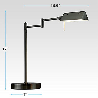 O'Bright LED Pharmacy Table Lamp, Full Range Dimming, 12W LED, 360 Degree Swing Arms, Desk, Reading, Craft, Work Lamp, ETL Tested, Black - color: Black