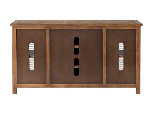 Martin Svensson Home Rustic 65" Wood Entertainment Center, Natural | Solid Pine, TV Stand, Sliding Doors, Adjustable Shelves & Cable Management, for TVs up to 70" - color: Natural