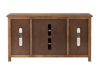 Martin Svensson Home Rustic 65" Wood Entertainment Center, Natural | Solid Pine, TV Stand, Sliding Doors, Adjustable Shelves & Cable Management, for TVs up to 70" - color: Natural