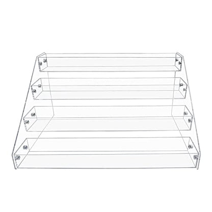 PMMASTO 4-Tier Clear Acrylic Spice Rack Organizer for Cabinet Countertop | Raised Step Design, Keeps Spice Jars, Seasonings and Cans Visible, Ideal for Countertops, Kitchen Cabinets and Pantry Storage - size: 4 Tier - inner width 1.93"