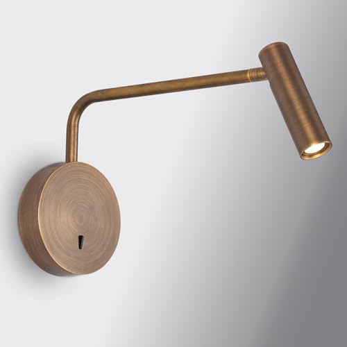 ZEROUNO Wall Mounted Reading Light for Bedroom, Hardwired Sconces with Switch LED 3000K Bedside Reading Lamp (Bronze) - color: Bronze