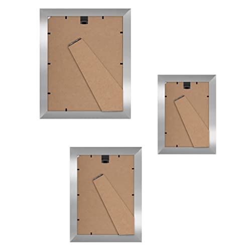 Americanflat Set of 10 Picture Frames with Shatter-Resistant Glass - Gallery Wall Frame Set with Two 8x10, Four 5x7 and Four 4x6 Frames - Signature Collection - Silver | Includes two 8x10, four 5x7 and four 4x6, shatter-resistant glass, hanging hardware i